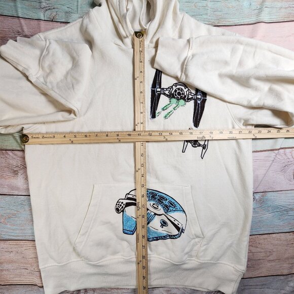 Star Wars Hoodie LG Featuring Millennium Falcon & TIE Fighter Design - Picture 11 of 13